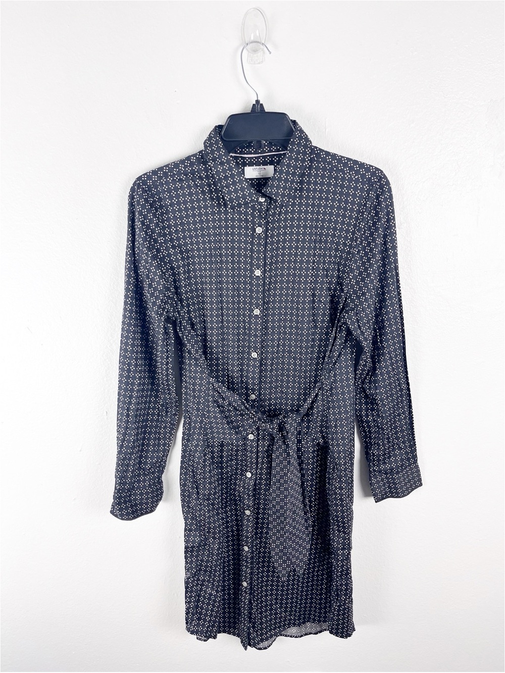 UNTUCKIT Mikael Button Down Long Sleeves Tie Waist Shirtdress Size 10 Career